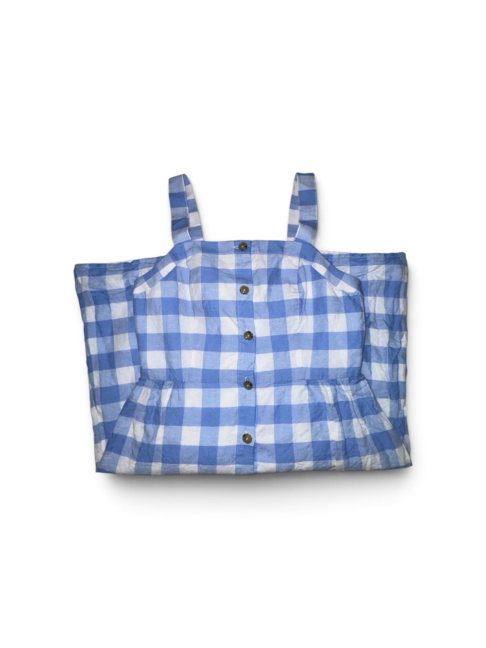 Blue and White Gingham Button-Front Sundress J Crew Size 2 - Picture 3 of 3